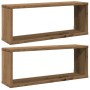 Estantes cubo de pared 2 uds madera roble artisan 60x15x23 cm de , Estantes y estanterías - Ref: Foro24-856589, Precio: 34,58...