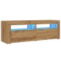 Mueble de TV luces LED madera roble artisan 120x35x40 cm de , Muebles TV - Ref: Foro24-856320, Precio: 103,94 €, Descuento: %