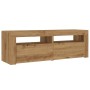 Mueble de TV luces LED madera roble artisan 120x35x40 cm de , Muebles TV - Ref: Foro24-856320, Precio: 103,94 €, Descuento: %