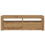 Mueble de TV luces LED madera roble artisan 120x35x40 cm de , Muebles TV - Ref: Foro24-856320, Precio: 103,94 €, Descuento: %