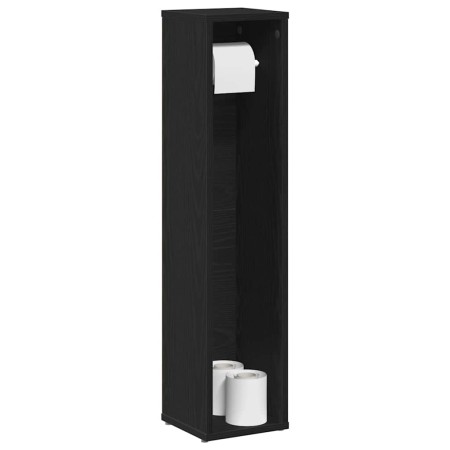 Mueble de baño con portarrollos negro 20,5x20x90 cm de , Muebles de baño - Ref: Foro24-858507, Precio: 27,90 €, Descuento: %