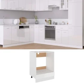 Armario de horno madera ingeniería blanco brillo 60x46x81,5 cm de vidaXL, Armarios de cocina - Ref: Foro24-802502, Precio: 58...