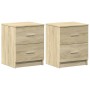Mesitas de noche 2 uds con 2 cajones roble Sonoma 40x36x50 cm de , Mesitas de noche - Ref: Foro24-858790, Precio: 77,37 €, De...