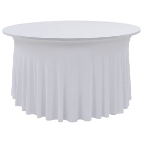 Fundas elásticas para mesa 2 uds con falda 120x74 cm blanco de , Fundas - Ref: Foro24-133581, Precio: 33,59 €, Descuento: %