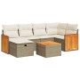 Set sofás de jardín 7 piezas y cojines ratán sintético beige de , Conjuntos de jardín - Ref: Foro24-3326034, Precio: 501,70 €...