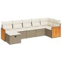 Set sofás de jardín 7 piezas y cojines ratán sintético beige de , Conjuntos de jardín - Ref: Foro24-3326041, Precio: 477,31 €...