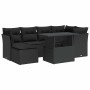 Set de sofás de jardín 7 pzas con cojines ratán sintético negro de , Conjuntos de jardín - Ref: Foro24-3326186, Precio: 515,0...