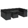 Set de sofás de jardín y cojines 10 pzas ratán sintético negro de , Conjuntos de jardín - Ref: Foro24-3326216, Precio: 687,11...