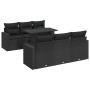 Set de sofás de jardín 7 pzas con cojines ratán sintético negro de , Conjuntos de jardín - Ref: Foro24-3326256, Precio: 557,0...