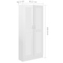 Armario de libros contrachapada blanco brillo 82,5x30,5x185,5cm de vidaXL, Librerías y estanterías - Ref: Foro24-802738, Prec...