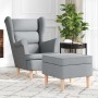 Sillón con reposapiés tela gris claro de , Sillones - Ref: Foro24-3307989, Precio: 265,56 €, Descuento: %