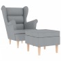 Sillón con reposapiés tela gris claro de , Sillones - Ref: Foro24-3307989, Precio: 265,56 €, Descuento: %
