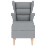 Sillón con reposapiés tela gris claro de , Sillones - Ref: Foro24-3307989, Precio: 265,56 €, Descuento: %
