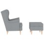 Sillón con reposapiés tela gris claro de , Sillones - Ref: Foro24-3307989, Precio: 265,56 €, Descuento: %