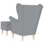 Sillón con reposapiés tela gris claro de , Sillones - Ref: Foro24-3307989, Precio: 265,56 €, Descuento: %
