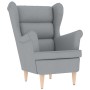 Sillón con reposapiés tela gris claro de , Sillones - Ref: Foro24-3307989, Precio: 265,56 €, Descuento: %