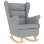 Silla mecedora de tela gris claro 74x90x102 cm de , Sillones - Ref: Foro24-4016919, Precio: 222,25 €, Descuento: %