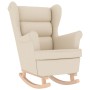 Silla mecedora de lino blanco 74x90x102 cm de , Sillones - Ref: Foro24-4016931, Precio: 210,67 €, Descuento: %