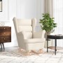 Silla mecedora de lino blanco 74x90x102 cm de , Sillones - Ref: Foro24-4016931, Precio: 210,67 €, Descuento: %