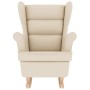 Silla mecedora de lino blanco 74x90x102 cm de , Sillones - Ref: Foro24-4016931, Precio: 210,67 €, Descuento: %