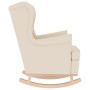 Silla mecedora de lino blanco 74x90x102 cm de , Sillones - Ref: Foro24-4016931, Precio: 210,67 €, Descuento: %