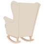 Silla mecedora de lino blanco 74x90x102 cm de , Sillones - Ref: Foro24-4016931, Precio: 210,67 €, Descuento: %