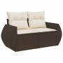 Set de sofás de jardín 9 pzas y cojines ratán sintético marrón de , Conjuntos de jardín - Ref: Foro24-3326614, Precio: 683,35...