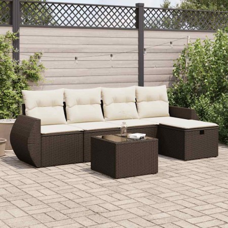 Set sofás de jardín 6 piezas y cojines ratán sintético marrón de , Conjuntos de jardín - Ref: Foro24-3325579, Precio: 388,14 ...