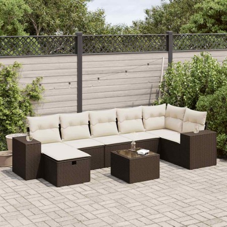 Set sofás de jardín 8 piezas y cojines ratán sintético marrón de , Conjuntos de jardín - Ref: Foro24-3325719, Precio: 508,61 ...