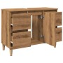 Mueble de lavabo madera ingeniería roble artisan 80x33x60 cm de , Tocadores de baño - Ref: Foro24-857127, Precio: 95,32 €, De...