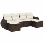 Set sofás de jardín 6 piezas y cojines ratán sintético marrón de , Conjuntos de jardín - Ref: Foro24-3325629, Precio: 389,45 ...