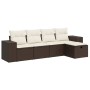 Set comedor de jardín 5 piezas y cojines ratán sintético marrón de , Conjuntos de jardín - Ref: Foro24-3325669, Precio: 339,9...