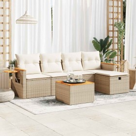 Juego de sofás jardín con cojines 6 pzas ratán sintético beige de , Conjuntos de jardín - Ref: Foro24-3325964, Precio: 435,20...