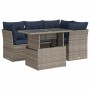 Set sofás jardín y cojines 5 pzas ratán sintético acacia gris de , Conjuntos de jardín - Ref: Foro24-3326152, Precio: 441,00 ...