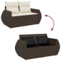 Set de sofás de jardín 9 pzas y cojines ratán sintético marrón de , Conjuntos de jardín - Ref: Foro24-3327923, Precio: 638,78...