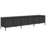 Mueble para TV acero laminado en frío negro 202x39x43,5 cm de , Muebles TV - Ref: Foro24-3307149, Precio: 202,28 €, Descuento: %