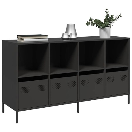 Aparador de acero laminado en frío negro 135x39x73,5 cm de , Aparadores - Ref: Foro24-3307161, Precio: 182,56 €, Descuento: %