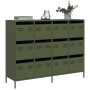 Aparador de acero laminado en frío verde oliva 135x39x103,5 cm de , Aparadores - Ref: Foro24-3307177, Precio: 305,83 €, Descu...