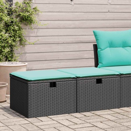 Set sofás jardín y cojines 2 pzas ratán sintético acacia negro de , Conjuntos de jardín - Ref: Foro24-3328670, Precio: 128,73...