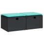 Set sofás jardín y cojines 2 pzas ratán sintético acacia negro de , Conjuntos de jardín - Ref: Foro24-3328670, Precio: 128,73...
