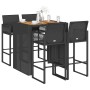 Set bar jardín sin cojines 5 pzas ratán sintético acacia negro de , Conjuntos de jardín - Ref: Foro24-3328886, Precio: 480,67...