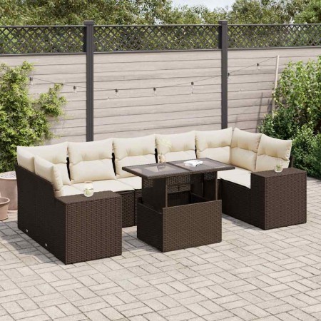Set sofás de jardín 8 piezas y cojines ratán sintético marrón de , Conjuntos de jardín - Ref: Foro24-3326764, Precio: 599,29 ...