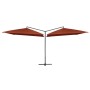 Sombrilla doble de jardín palo de acero terracota 250x250 cm de , Sombrillas - Ref: Foro24-47325, Precio: 133,97 €, Descuento: %