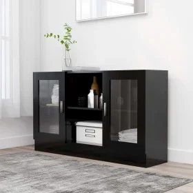 Black plywood display case 120x30.5x70 cm by vidaXL, Sideboards - Ref: Foro24-802787, Price: 99,38 €, Discount: %