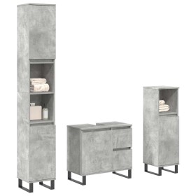 Set muebles de baño 2 piezas madera contrachapada gris hormigón de , Muebles de baño - Ref: Foro24-3324957, Precio: 193,48 €,...