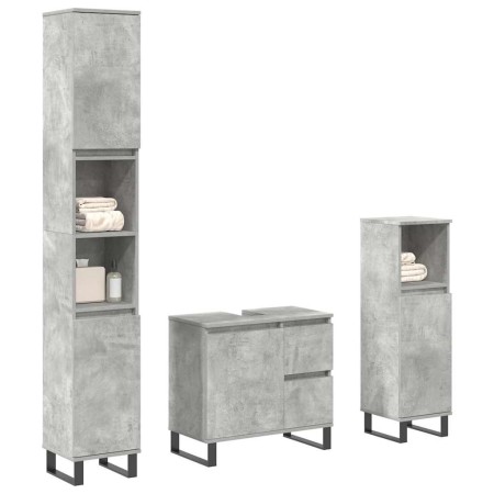 Set muebles de baño 2 piezas madera contrachapada gris hormigón de , Muebles de baño - Ref: Foro24-3324957, Precio: 193,48 €,...