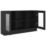 Black plywood display case 120x30.5x70 cm by vidaXL, Sideboards - Ref: Foro24-802787, Price: 99,38 €, Discount: %