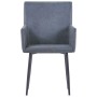 Sillas comedor reposabrazos 2 uds cuero ante sintética gris de , Sillas de comedor - Ref: Foro24-282058, Precio: 197,13 €, De...