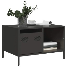 Mesa de centro acero laminado en frío negro 68,5x50x43,5 cm de , Mesas de centro - Ref: Foro24-851280, Precio: 69,01 €, Descu...