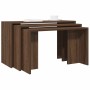 Mesas apilables 3 pzas madera contrachapada color roble marrón de , Mesas auxiliares - Ref: Foro24-858539, Precio: 63,32 €, D...